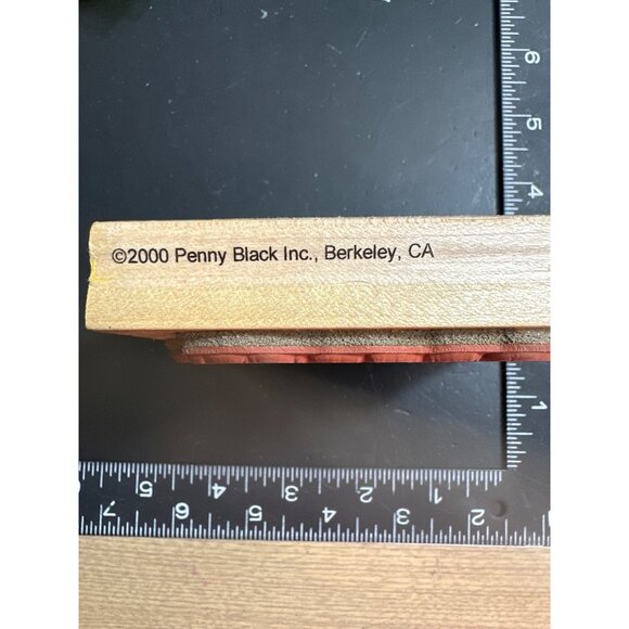 Vintage 2000 Penny Black Inc. "The Three Of Us" Wooden Rubber Stamp - Picture 4 of 5